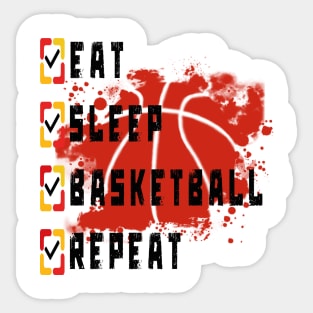 Eat Sleep Basketball Repeat Sticker